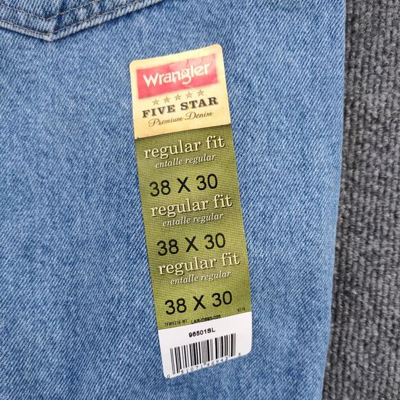 Wrangler Five Star Regular Fit Straight Jean Mens 38x30 Blue 5-Pocket W/Tags - Picture 9 of 14